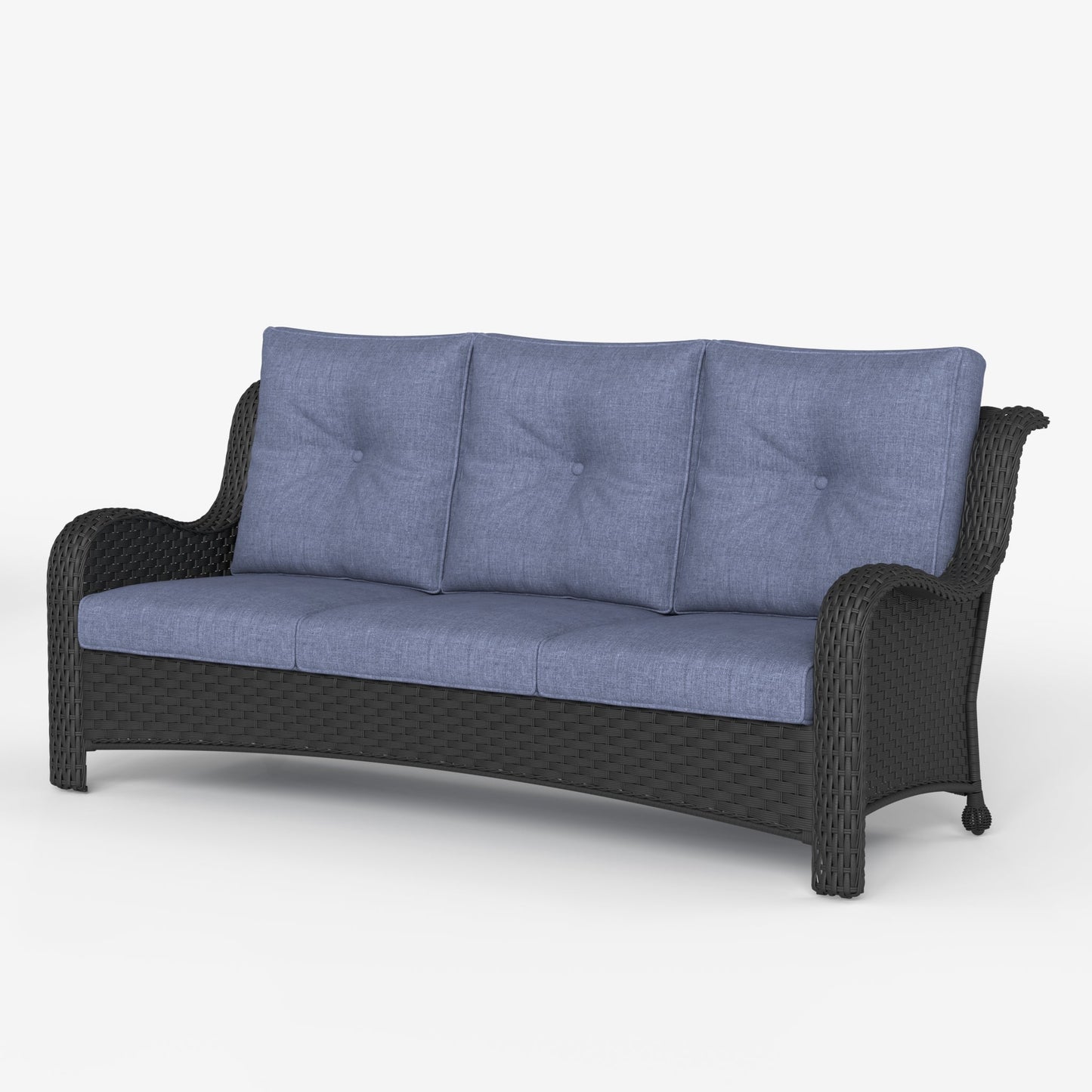 LayinSun Wicker Outdoor Sofa 3-Seat Couch - Monterey Collection