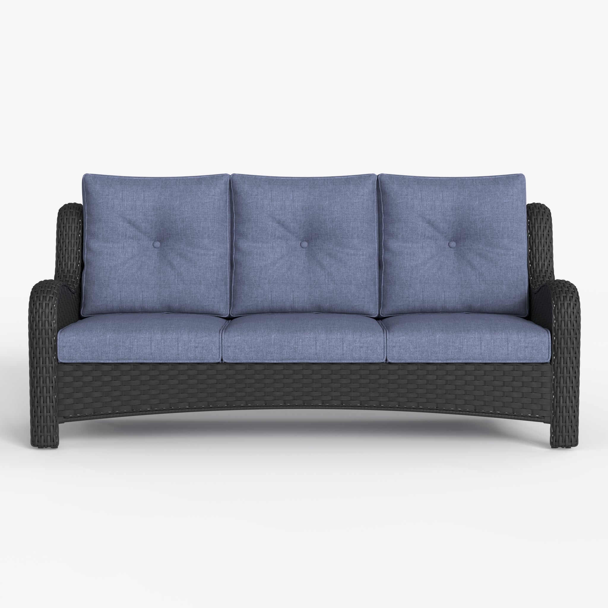 LayinSun Wicker Outdoor Sofa 3-Seat Couch - Monterey Collection