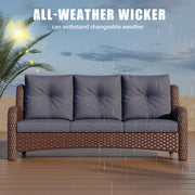 LayinSun Wicker Outdoor Sofa 3-Seat Couch - Monterey Collection