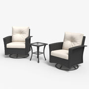 LayinSun 3 Piece Patio Set with wicker Swivel Rocking Chairs