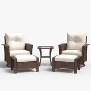 LayinSun 5 Piece Patio Set with wicker Swivel Rocking Chairs