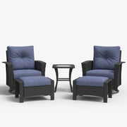LayinSun 5 Piece Patio Set with wicker Swivel Rocking Chairs