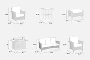 LayinSun 10 Piece Patio Set with wicker Swivel Rocking Chairs and Fire Pit
