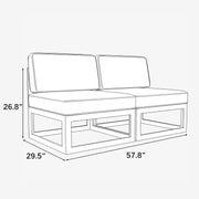 LayinSun Modern Aluminum Outdoor Modular Sectional Single Chairs (Set of 2)