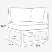 LayinSun Modern Aluminum Outdoor Modular Sectional Corner Chair