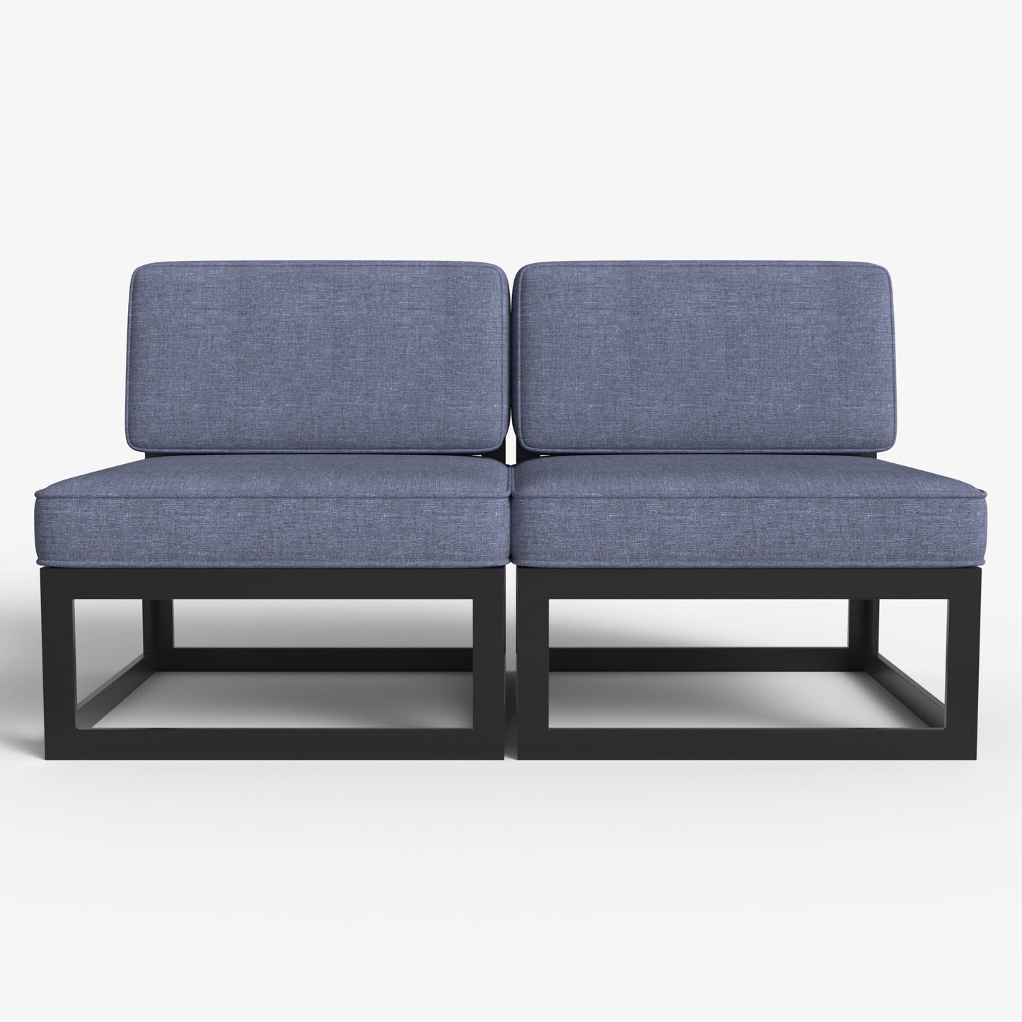 LayinSun Modern Aluminum Outdoor Modular Sectional Single Chairs (Set of 2)