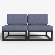 LayinSun Modern Aluminum Outdoor Modular Sectional Single Chairs (Set of 2)