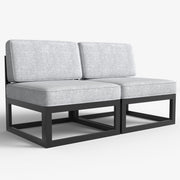 LayinSun Modern Aluminum Outdoor Modular Sectional Single Chairs (Set of 2)