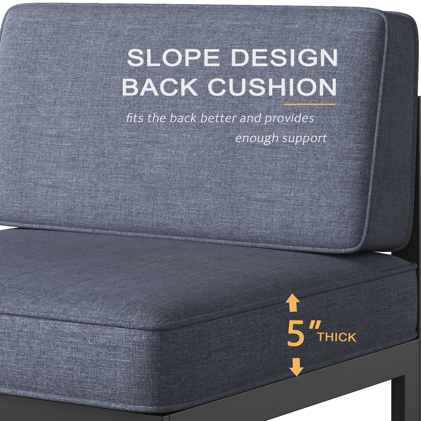 LayinSun Modern Aluminum Outdoor Modular Sectional Corner Chair