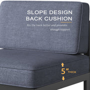 LayinSun Modern Aluminum Outdoor Modular Sectional Corner Chair