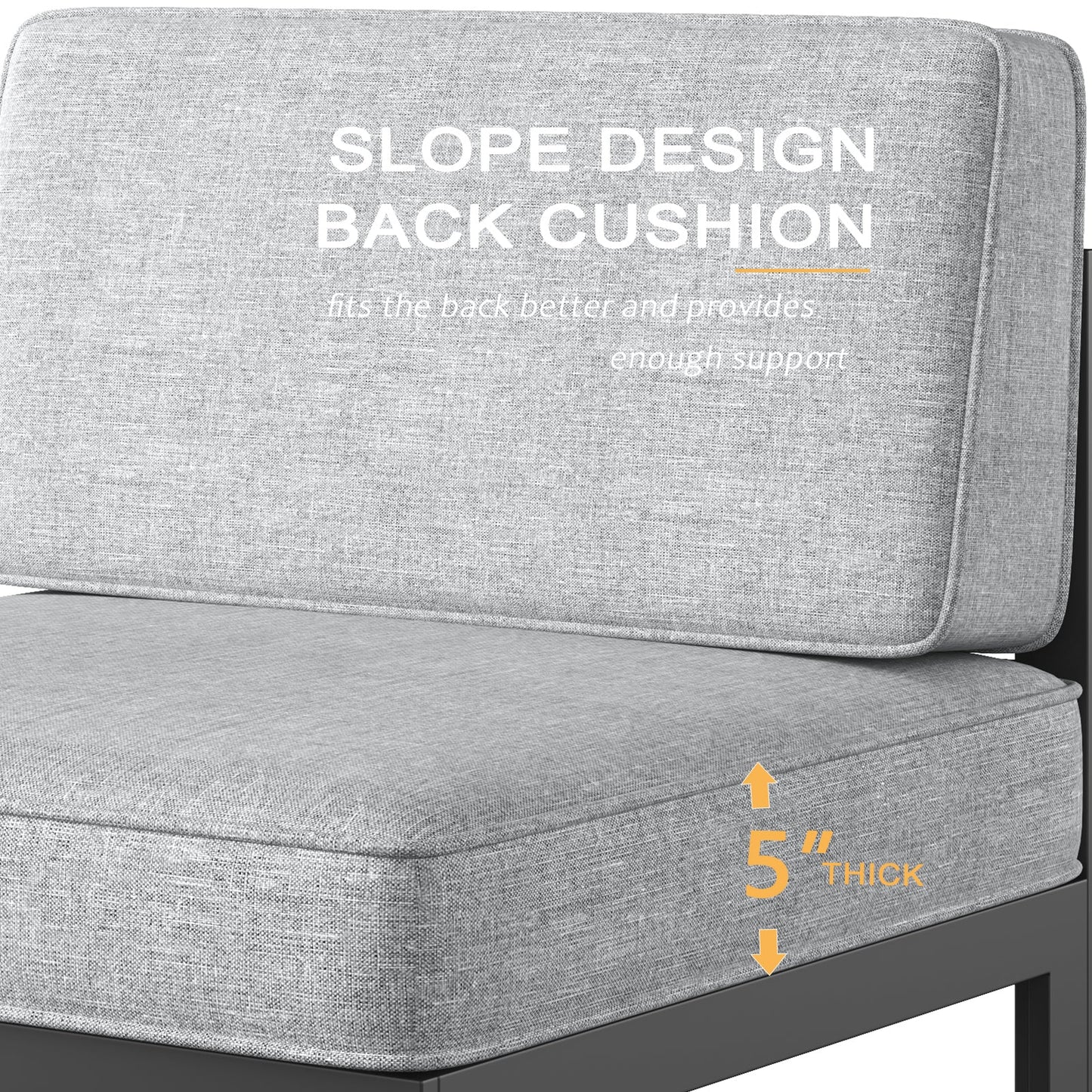 LayinSun Modern Aluminum Outdoor Modular Sectional Corner Chair
