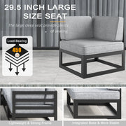 LayinSun Modern Aluminum Outdoor Modular Sectional Corner Chair