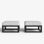 LayinSun Modern Aluminum Outdoor Modular Ottomans (Set of 2)