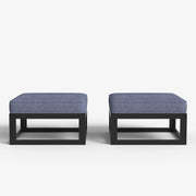 LayinSun Modern Aluminum Outdoor Modular Ottomans (Set of 2)