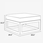 LayinSun Modern Aluminum Outdoor Modular Ottomans (Set of 2)