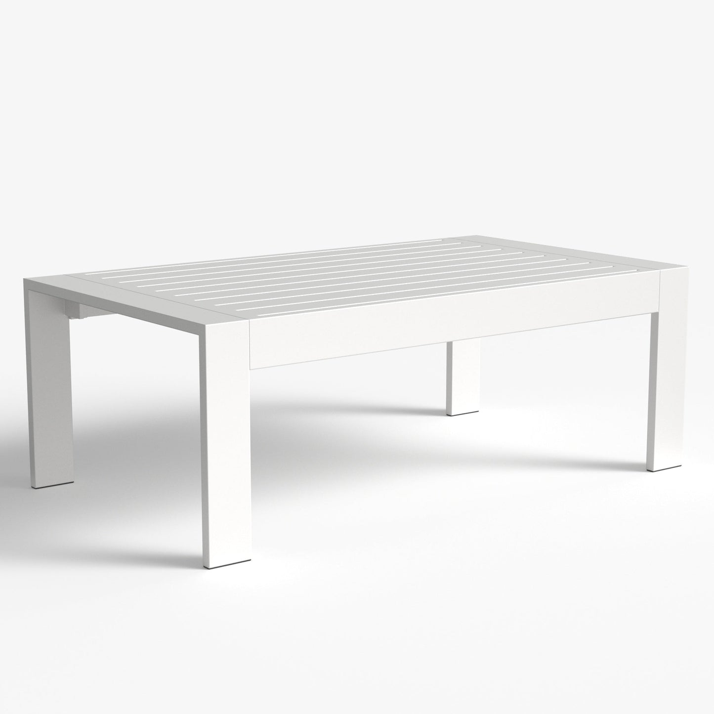 LayinSun 43 inch Modern Aluminum Outdoor Rectangle Coffee Table