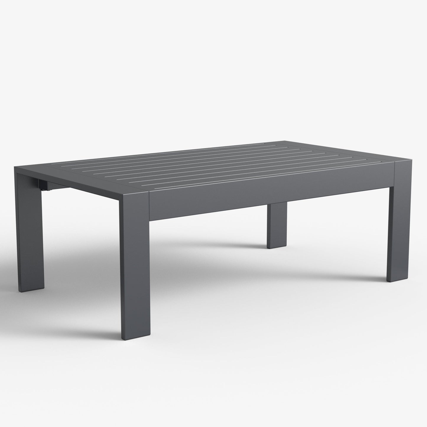 LayinSun 43 inch Modern Aluminum Outdoor Rectangle Coffee Table