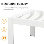 LayinSun 43 inch Modern Aluminum Outdoor Rectangle Coffee Table