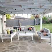 LayinSun 43 inch Modern Aluminum Outdoor Rectangle Coffee Table