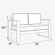 LayinSun Hight Back Aluminum Outdoor Loveseat 2 Seat - Hyannis Collection
