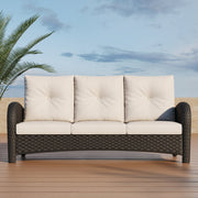 LayinSun Outdoor Wicker 3-Seat Sofa With Cushion - Palermo Collection