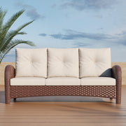 LayinSun Outdoor Wicker 3-Seat Sofa With Cushion - Palermo Collection