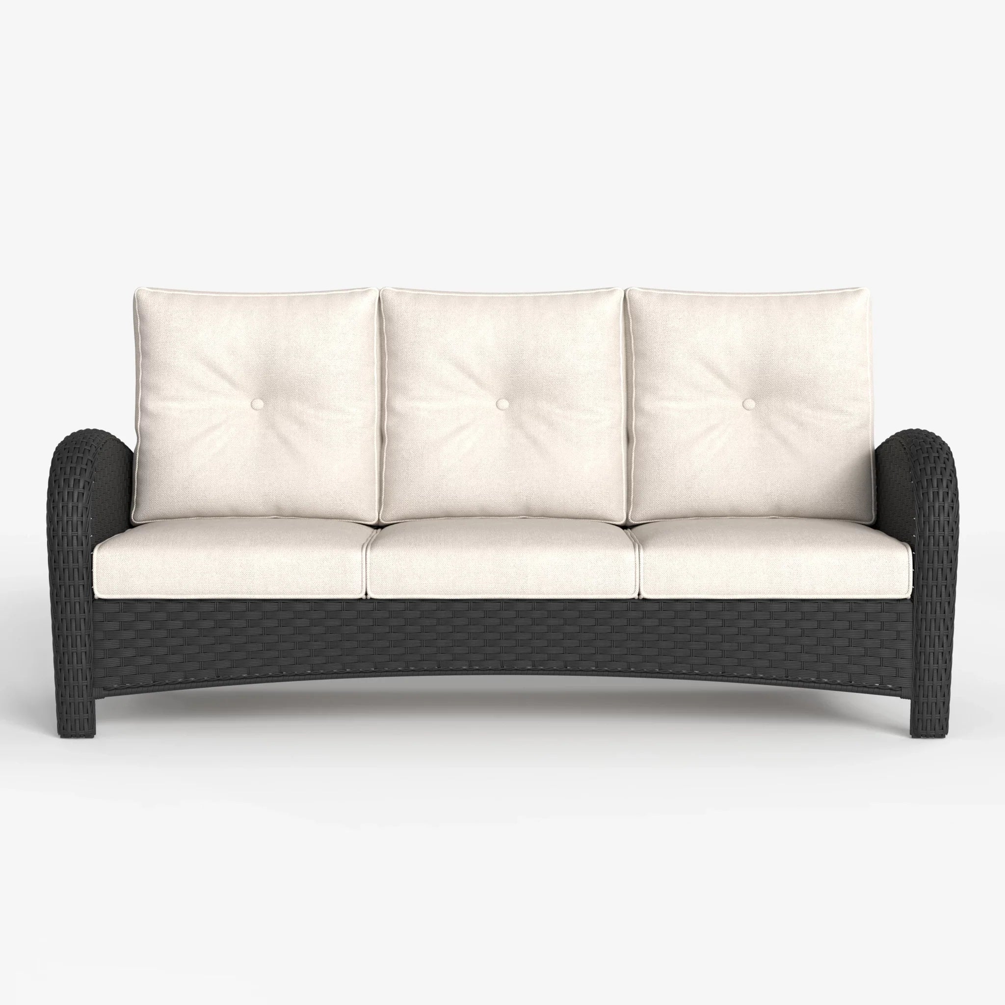 LayinSun Outdoor Wicker 3-Seat Sofa With Cushion - Palermo Collection