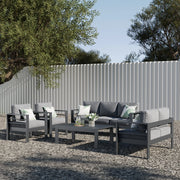 LayinSun 5 - Piece Outdoor Aluminum Furniture Set with Rectangle Coffee Table