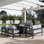 LayinSun 5 - Piece Outdoor Aluminum Furniture Set with 44'' Propane Gas Fire Pit Table