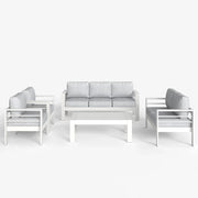 LayinSun 5 - Piece Outdoor Aluminum Furniture Set with Rectangle Coffee Table