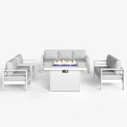 LayinSun 5 - Piece Outdoor Aluminum Furniture Set with 44'' Propane Gas Fire Pit Table
