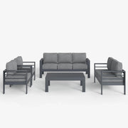 LayinSun 5 - Piece Outdoor Aluminum Furniture Set with Rectangle Coffee Table