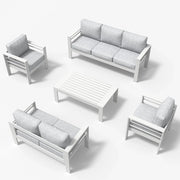 LayinSun 5 - Piece Outdoor Aluminum Furniture Set with Rectangle Coffee Table