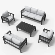 LayinSun 5 - Piece Outdoor Aluminum Furniture Set with Rectangle Coffee Table