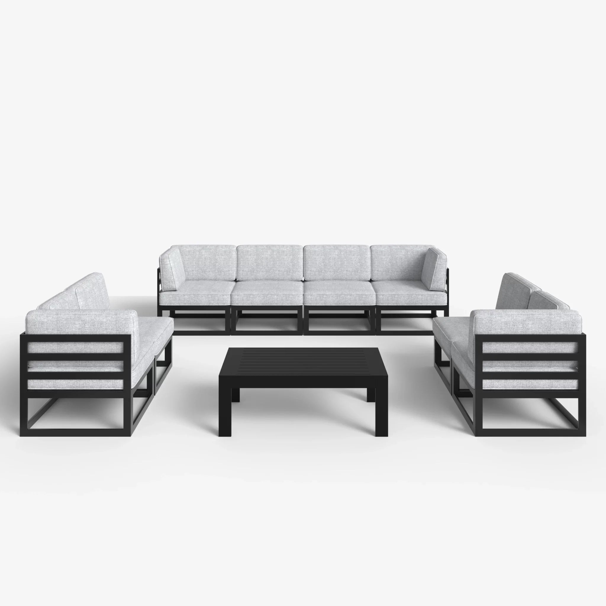 LayinSun 9 - Piece Large Outdoor Modular Sectional Set with Coffee Table