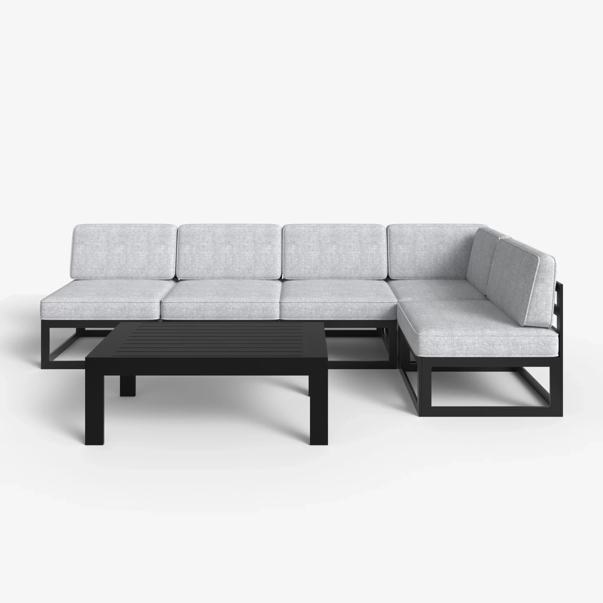 LayinSun 6 - Piece Large Outdoor Modular L Sectional Set with Coffee Table