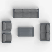 LayinSun 5 - Piece Outdoor Aluminum Furniture Set with Rectangle Coffee Table