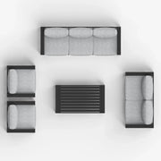 LayinSun 5 - Piece Outdoor Aluminum Furniture Set with Rectangle Coffee Table