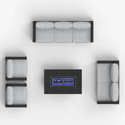 LayinSun 5 - Piece Outdoor Aluminum Furniture Set with 44'' Propane Gas Fire Pit Table