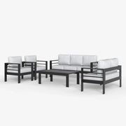 LayinSun 5 - Piece Outdoor Aluminum Furniture Set with Rectangle Coffee Table