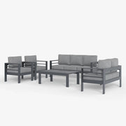 LayinSun 5 - Piece Outdoor Aluminum Furniture Set with Rectangle Coffee Table