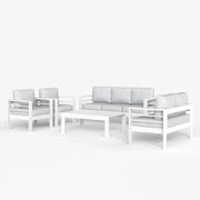 LayinSun 5 - Piece Outdoor Aluminum Furniture Set with Rectangle Coffee Table