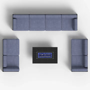 LayinSun 9 - Piece Large Outdoor Modular Sectional Set with Propane Fire Pit Table
