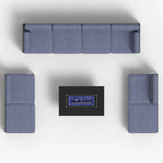 LayinSun 9 - Piece Large Outdoor Modular Sectional Set with Propane Fire Pit Table
