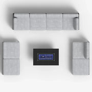 LayinSun 9 - Piece Large Outdoor Modular Sectional Set with Propane Fire Pit Table