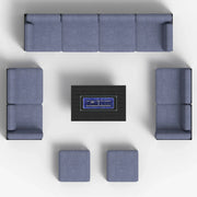 LayinSun 11 - Piece Large Outdoor Modular Sectional Set with Propane Fire Pit Table