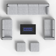 LayinSun 11 - Piece Large Outdoor Modular Sectional Set with Propane Fire Pit Table