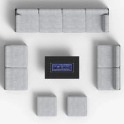 LayinSun 11 - Piece Large Outdoor Modular Sectional Set with Propane Fire Pit Table