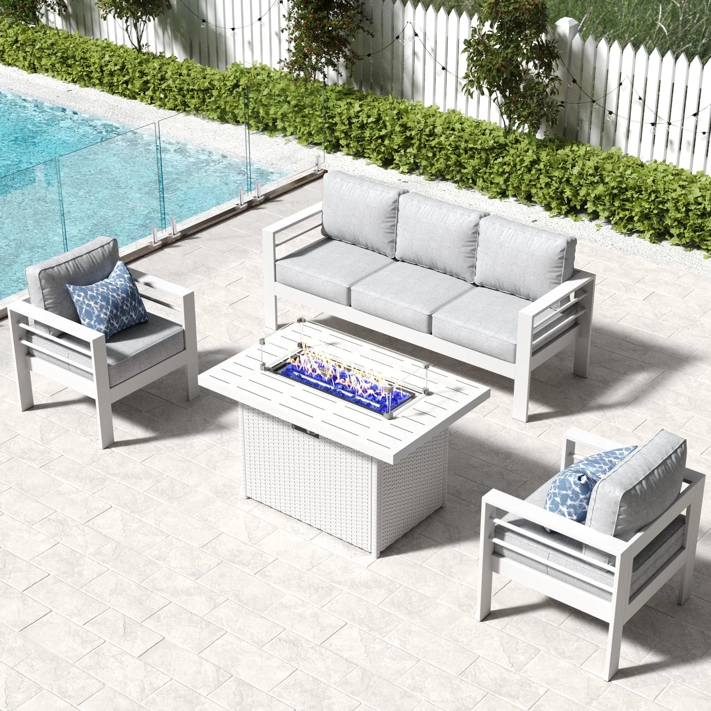 LayinSun Outdoor Aluminum Armchair Set of 2 - Alturas Collection