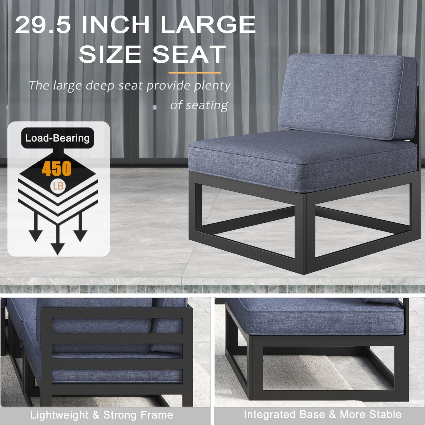 LayinSun 9 - Piece Large Outdoor Modular Sectional Set with Propane Fire Pit Table